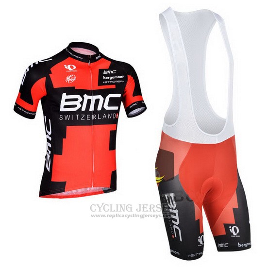 2014 Cycling Jersey BMC Red and Black Short Sleeve and Bib Short